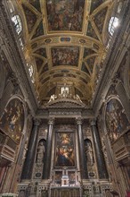 Chancel with a painting by Peter Paul Rubens in the baroque Chiesa del Gesu, built at the end of