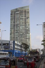 High rise buildings and traffic on Galle Road, Colombo, Sri Lanka, Asia