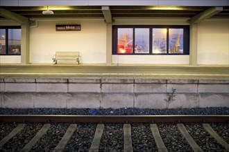 Empty platform in Norddeich Mole, Norden, East Frisia, Lower Saxony, Germany, Europe