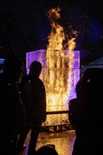 Detroit, Michigan, The Fire & Ice Festival on the Detroit Riverwalk featured ice carvings, one of