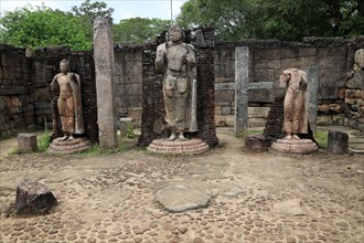 Hatadage three Buddha statues, The Quadrangle, UNESCO World Heritage Site, the ancient city of