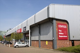 Staples office superstore, Ipswich, Suffolk, England, UK