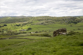 View over Yorkshire Dales national park, near Austwick, England, UK