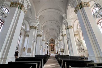 Church of the Jesuits, White interior, Heidelberg, Baden Wurttemberg, Germany, Europe