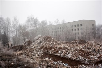 Destroyed houses, Avdiivka, Donbas, Ukraine, Europe
