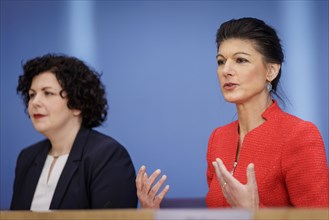 Amira Mohamed Ali, Member of the Bundestag, and Dr Sahra Wagenknecht, recorded at the Federal Press