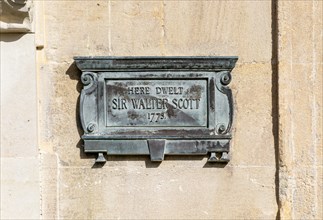 Here dwelt Sir Walter Scott 1775, South Parade, Bath, Somerset, England, UK