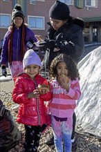 Denver, Colorado, Immigrants, mostly from Venezuela, live in a tent camp near downtown Denver. The