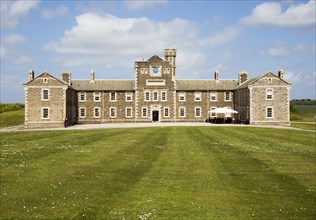 Historic barracks building at Pendennis Castle, Falmouth, Cornwall, England, UK