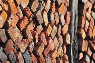 Stacked bricks at brickworks, Boom, Belgium, Europe