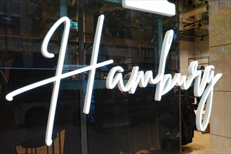 Shop window with Hamburg lettering, Hanseatic City of Hamburg, Hamburg, Germany, Europe
