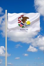 The flag of Illinois, Lake, Michigan, Chicago, state in the Midwest of the USA, capital is Chicago,