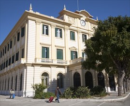 Historic port authority office building Malaga, Spain eclectic classicist style, 1935 architect