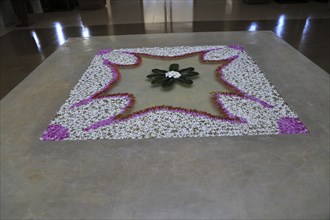 Frangipani petals design in lobby of Amaya Beach Resort and Spa hotel, Pasikudah Bay, Eastern
