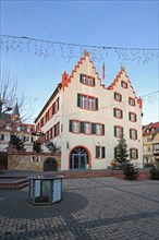 Renaissance town hall with stepped gable on the market square, Oppenheim, Rhine-Hesse region,