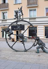 Bronze sculpture Journey on Lipowa Street in Bialystok, Bialystok, Poland, Europe