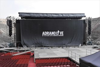 Stage, seating in the Arena di Verona, Verona, Veneto, Italy, Europe