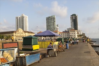 Street stalls on seafront at Galle Face Green, Colombo, Sri Lanka, Asia