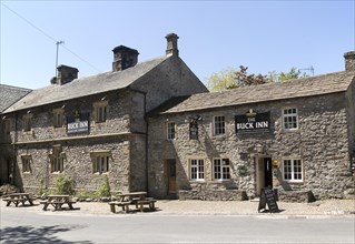 The Buck Inn pub, Malham village, Yorkshire Dales national park, England, UK