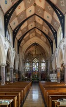 Interior of Roman catholic church of Saint John the Evangelist, Bath, north east Somerset, England,
