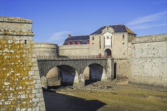 Entrance of the 16th century Citadel of Port-Louis, Morbihan, Brittany, France, Europe