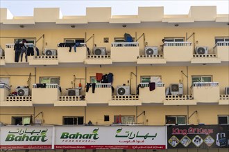 Residential buildings and shops in the Al Fahidi neighbourhood, Dubai, United Arab Emirates, Asia