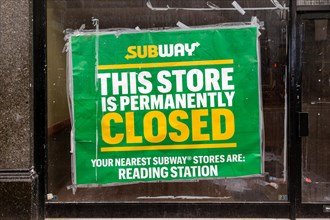 This store is permanently closed, Subway branch, Reading, Berkshire, England, UK