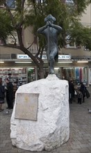 Statue of Admiral Lord Nelson in town centre, Gibraltar, British terroritory in southern Europe,