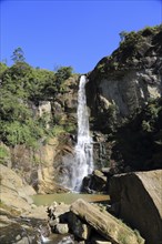 Waterfalls on Ramboda Oya river, Ramboda, Nuwara Eliya, Central Province, Sri Lanka, Asia