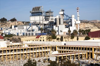 Power station and cemetery Melilla autonomous city state Spanish territory in north Africa, Spain,