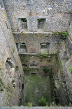 The medieval keep Tour Salamandre, Salamander Tower at Beaumont, Hainaut, Belgium, Europe