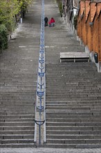 The stairs Montagne de Bueren counts 374 steps, Liege, Belgium, Europe