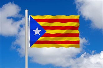The flag of Catalonia, Estelada Blava, Spain, Studio, Europe