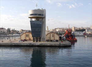 Port authority building at harbour entrance, Ceuta, Spanish territory in north Africa, Spain,
