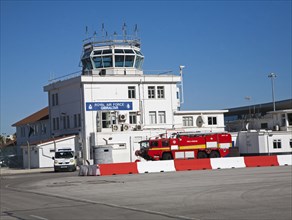 Royal Air Force airport control tower building Gibraltar, British terroritory in southern Europe