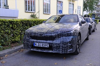 Front view of BMW 7 Series prototype, electrified version, Munich, Bavaria, Germany, Europe