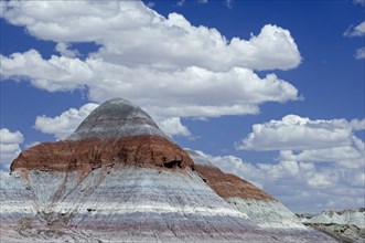 The Tepees or cones are structures with layers of blue, purple and gray created by iron, carbon,