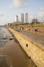 Twin towers of World Trade Centre and modern hotels, central business district, Colombo, Sri Lanka,