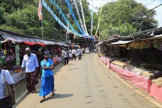 Road leading to Koneswaram Kovil Hindu temple, Trincomalee, Sri Lanka, Asia