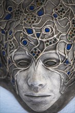 Artistic mask with blue stones, Capoliveri, Elba, Tuscan Archipelago, Tuscany, Italy, Europe
