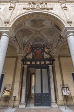 Exit portal in the courtyard of Palazzo Doria Spinola, former manor house from the 16th century,