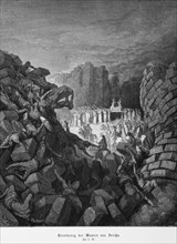 Destruction of the walls of Jericho, Book of Joshua, Chapter 6, chaos, confusion, dead, injured,