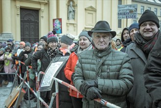 Demonstrators at the rally, farmers' protest, Odeonsplatz, Munich, Upper Bavaria, Bavaria, Germany,