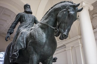Equestrian statue of Leopold II of Belgium in the Cinquantenaire Museum in Brussels, Belgium,