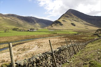 Honister Pass valley, Fleetwith Pike fell, Gatesgarth, Lake District national park, Cumbria,
