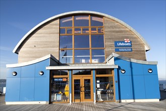 Lifeboat station building Mumbles, Gower peninsula, near Swansea, South Wales, UK