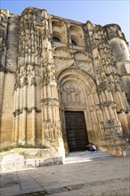 Gothic facade and doorway church Santa Maria de la Asuncion, Arcos de la Frontera, Cadiz province,