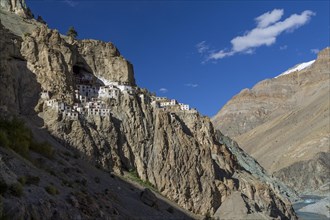 Phugtal Gompa, one of the most spectacularly located Buddhist monasteries of Ladakh, which clings