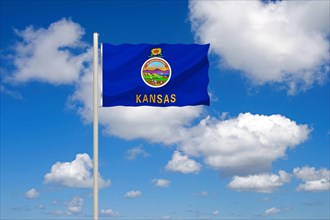 The flag of Kansas, USA, Studio, North America