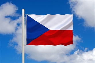 The flag of the Czech Republic, Eastern Europe, Europe, EU, Studio